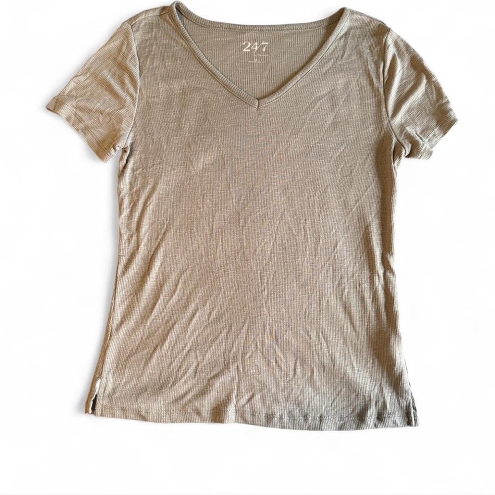 Casual V-Neck Grey Top